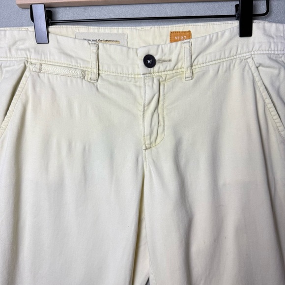 Pilcro and the Letterpress Anthropologie Women Light Yellow Stretch Pant 27 - Picture 3 of 16